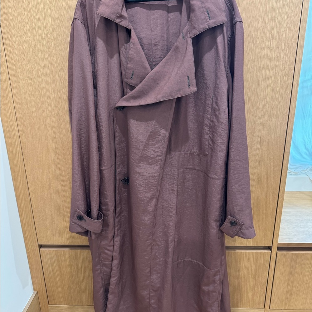 Lemaire Burgundy Light Trench Coat - Picture 4 of 8